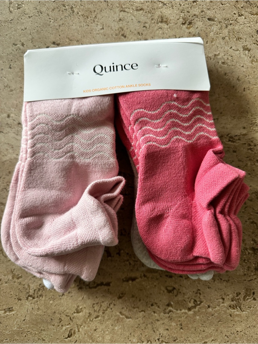 QUINCE Kids Organic Cotton Ankle Socks 8-Pack - Pink/White Multi - L (3-4)